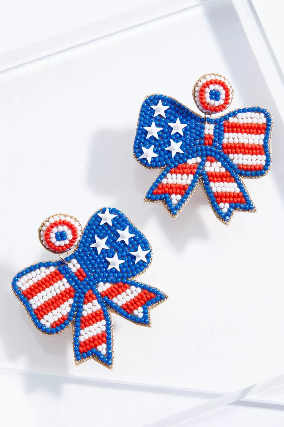 Cato Earrings | Americana Beaded Bow Earrings