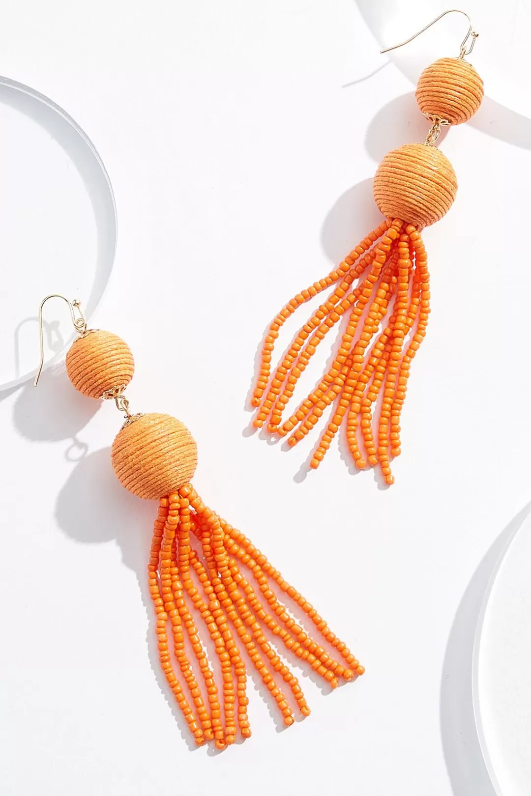 Cato Earrings | Ball Seed Bead Tassel Earrings