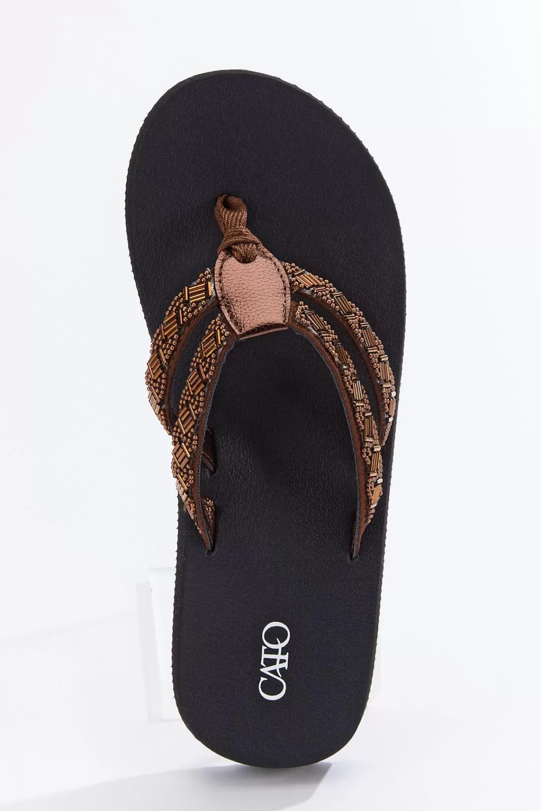 Cato Sandals | Beaded Double Strap Flip Flops