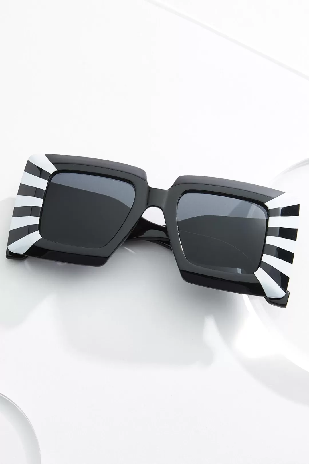 Cato Sunglasses | Black White Stripe Sunglasses