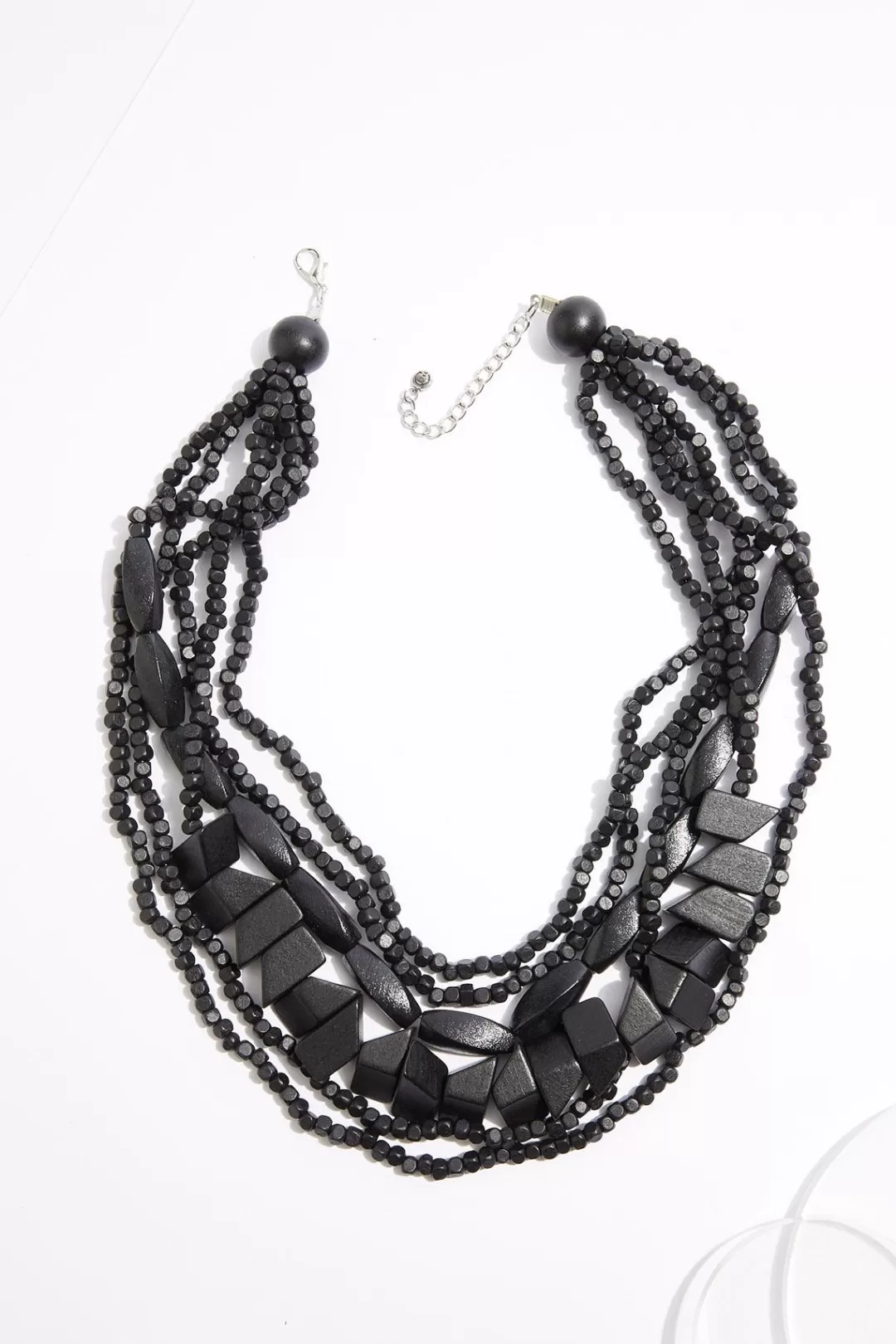 Cato Necklaces | Black Wood Layered Necklace