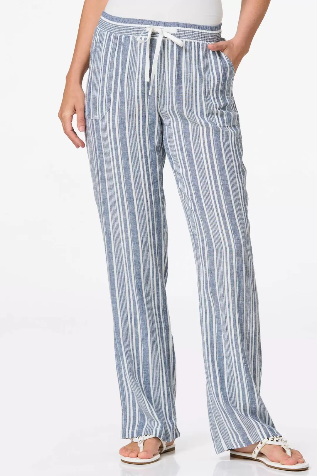 Cato Pants | Stripe Linen Beach Pants