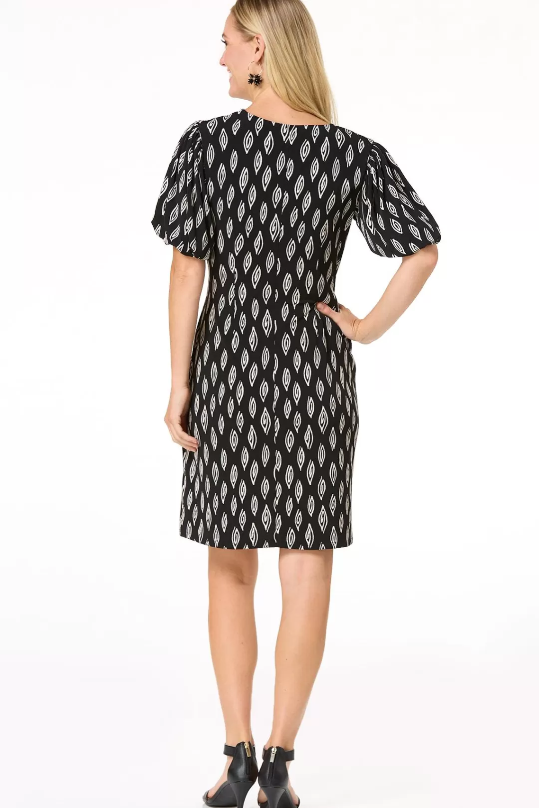 Cato Dresses | Bubble Sleeve Faux Wrap Dress