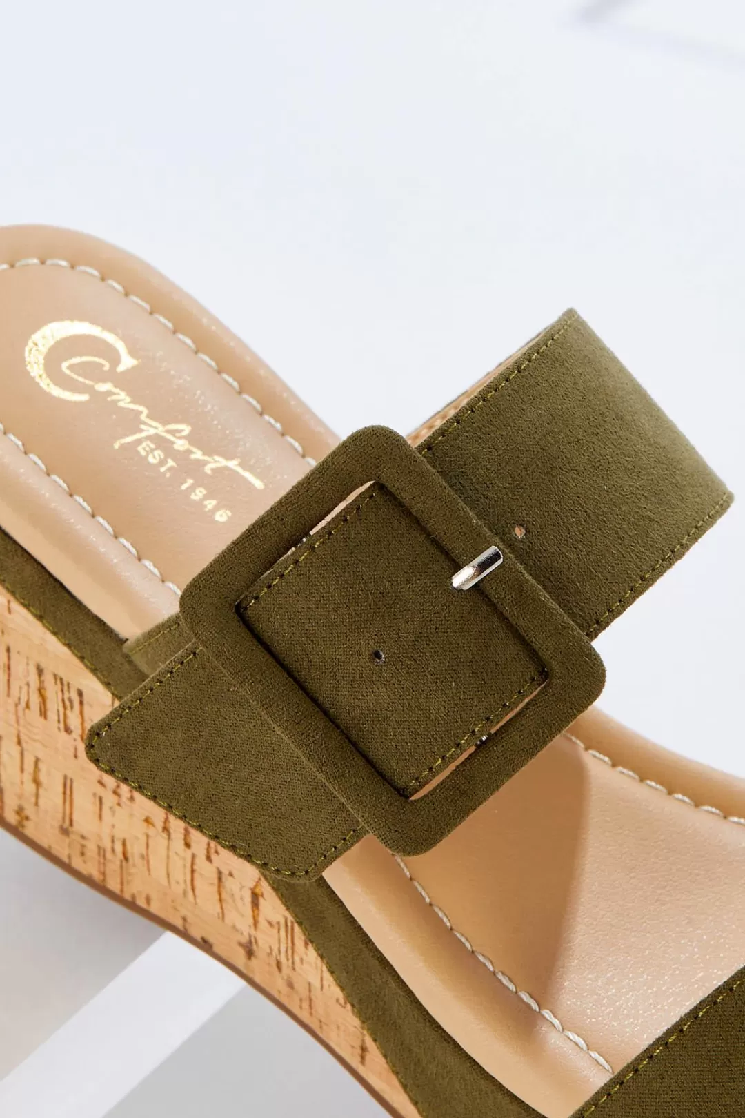 Cato Sandals | Buckle Band Cork Wedges