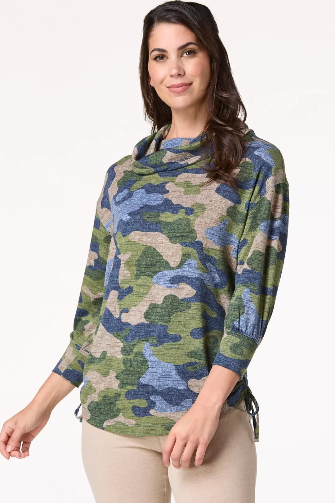 Cato Athleisure | Tops | Camo Cowl Neck Tunic