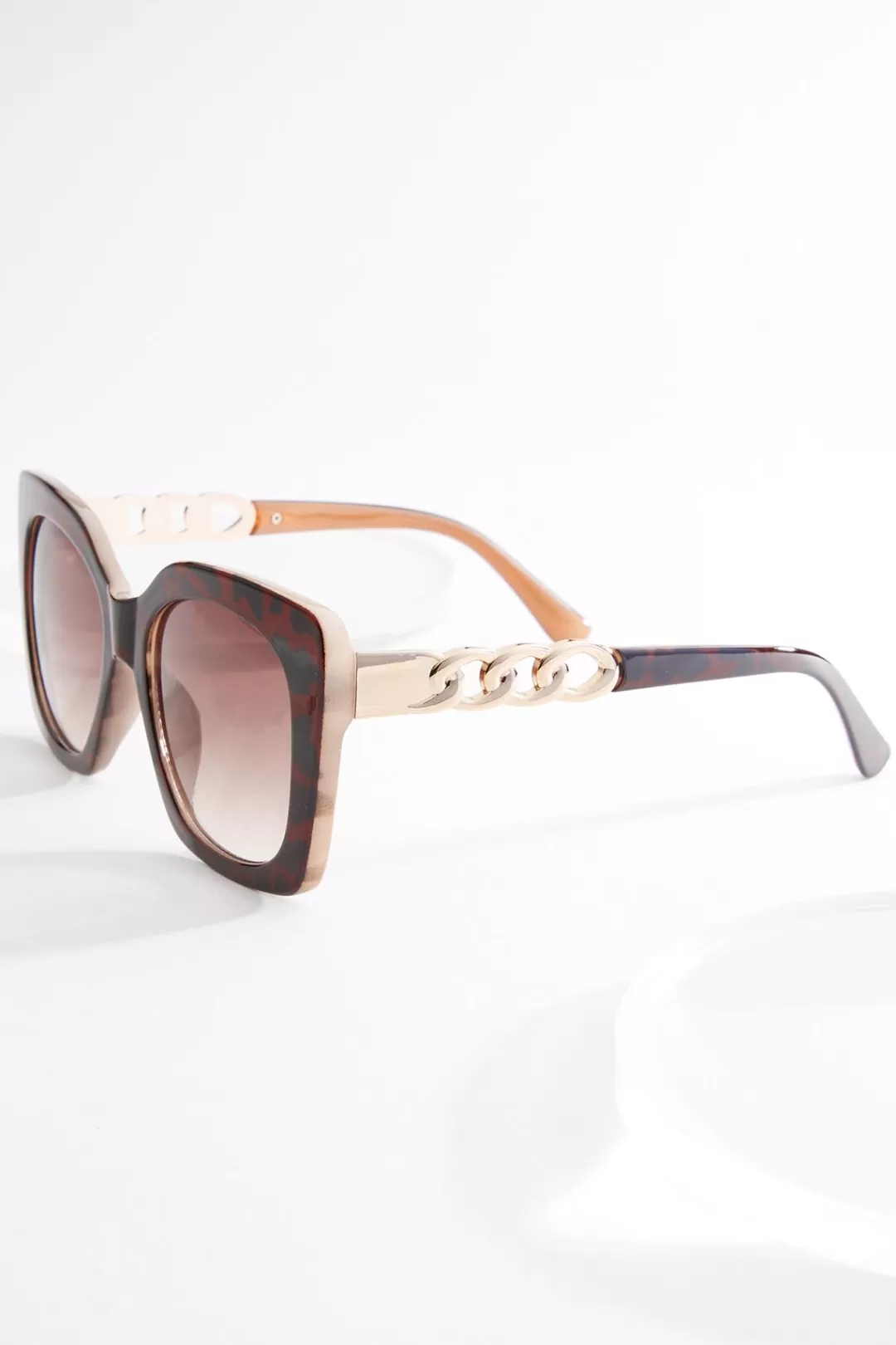 Cato Sunglasses | Chain Arm Tortoise Sunglasses