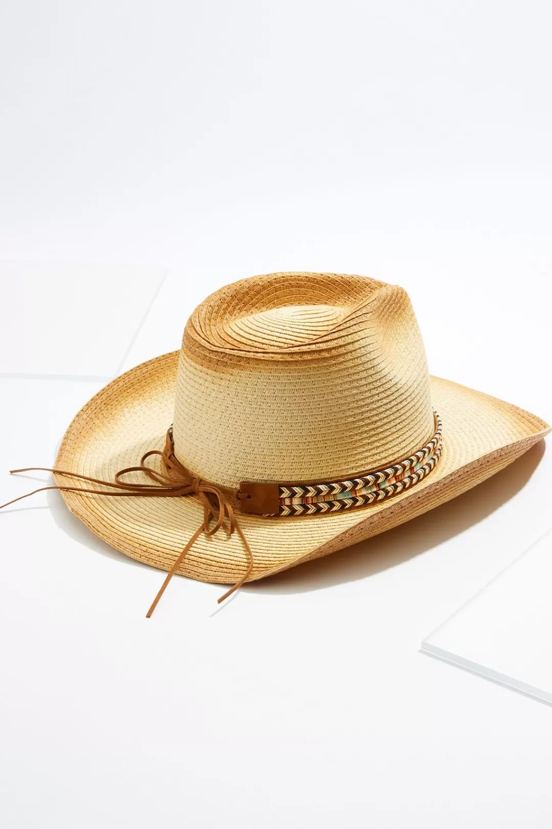 Cato Hats & Hair | Chevron Band Straw Western Hat