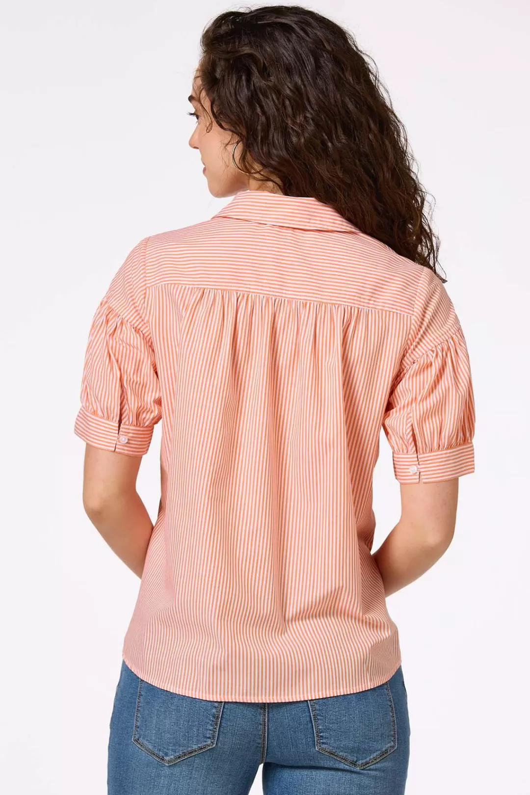 Cato Tops | Citrus Stripe Collared Shirt