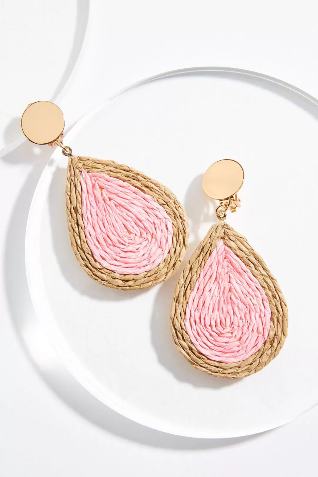 Cato Earrings | Clip- On Raffia Tear Earrings