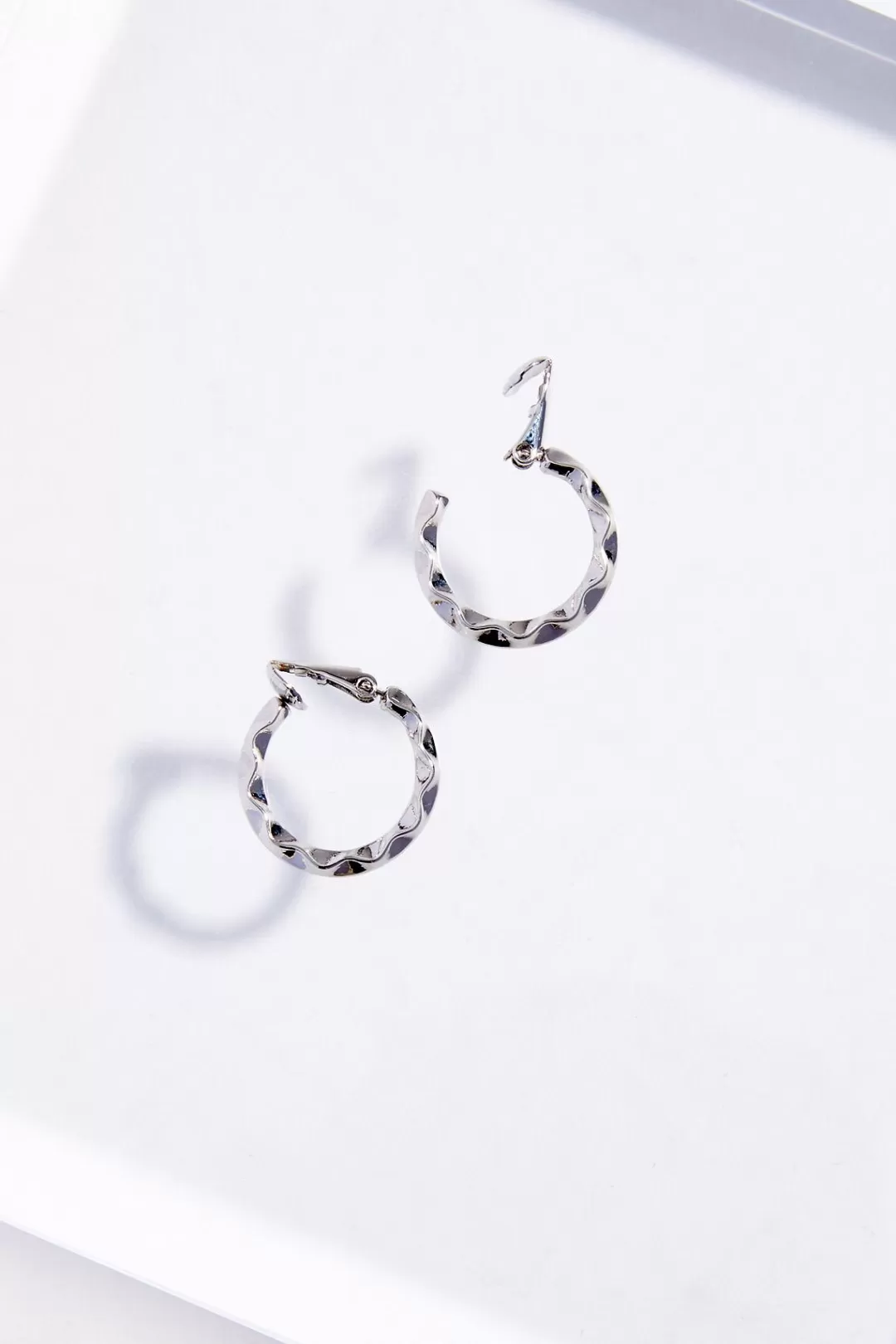 Cato Earrings | Clip- On Textured Hoop Earrings