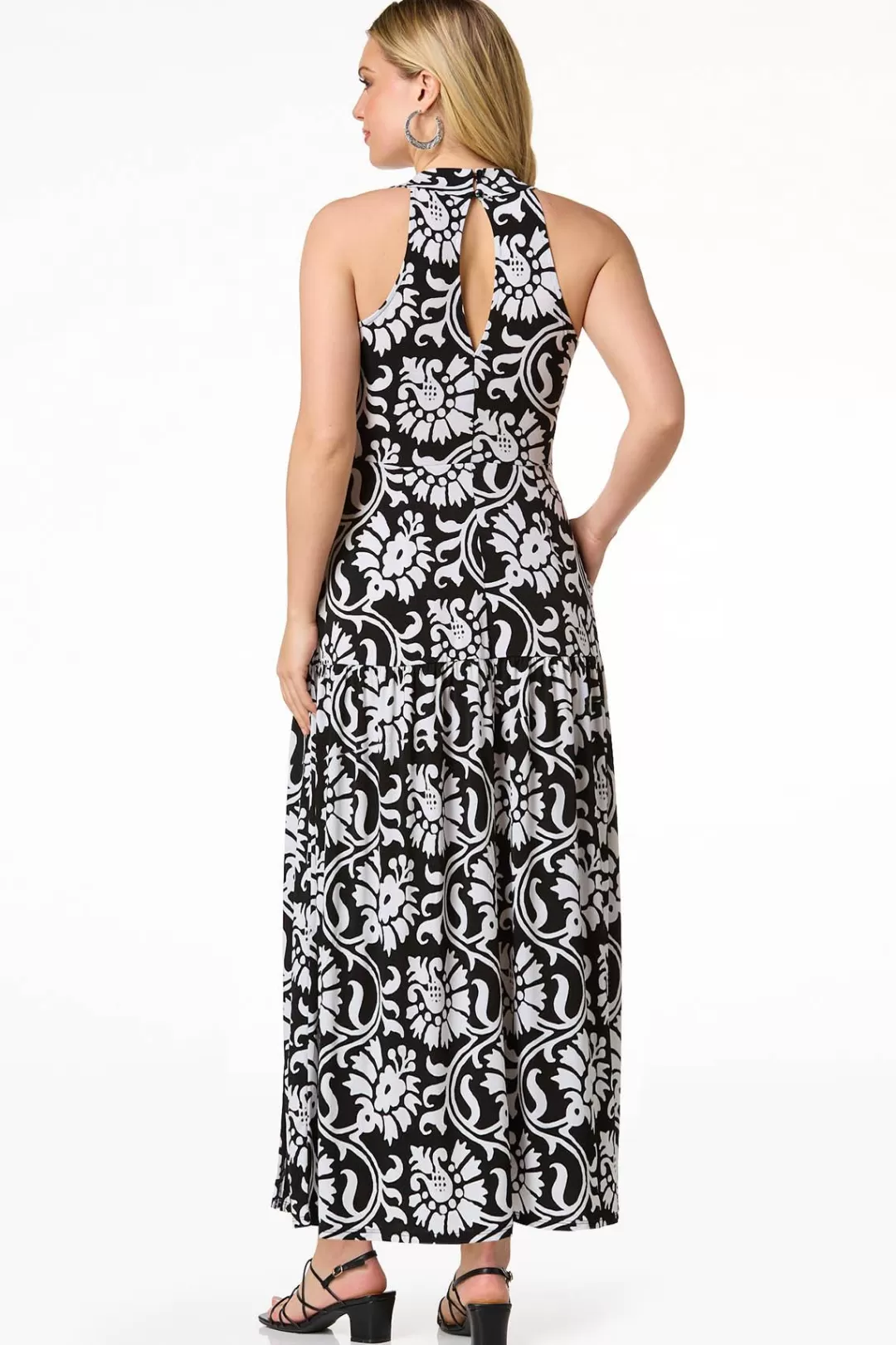 Cato Dresses | Contrast Floral Halter Dress