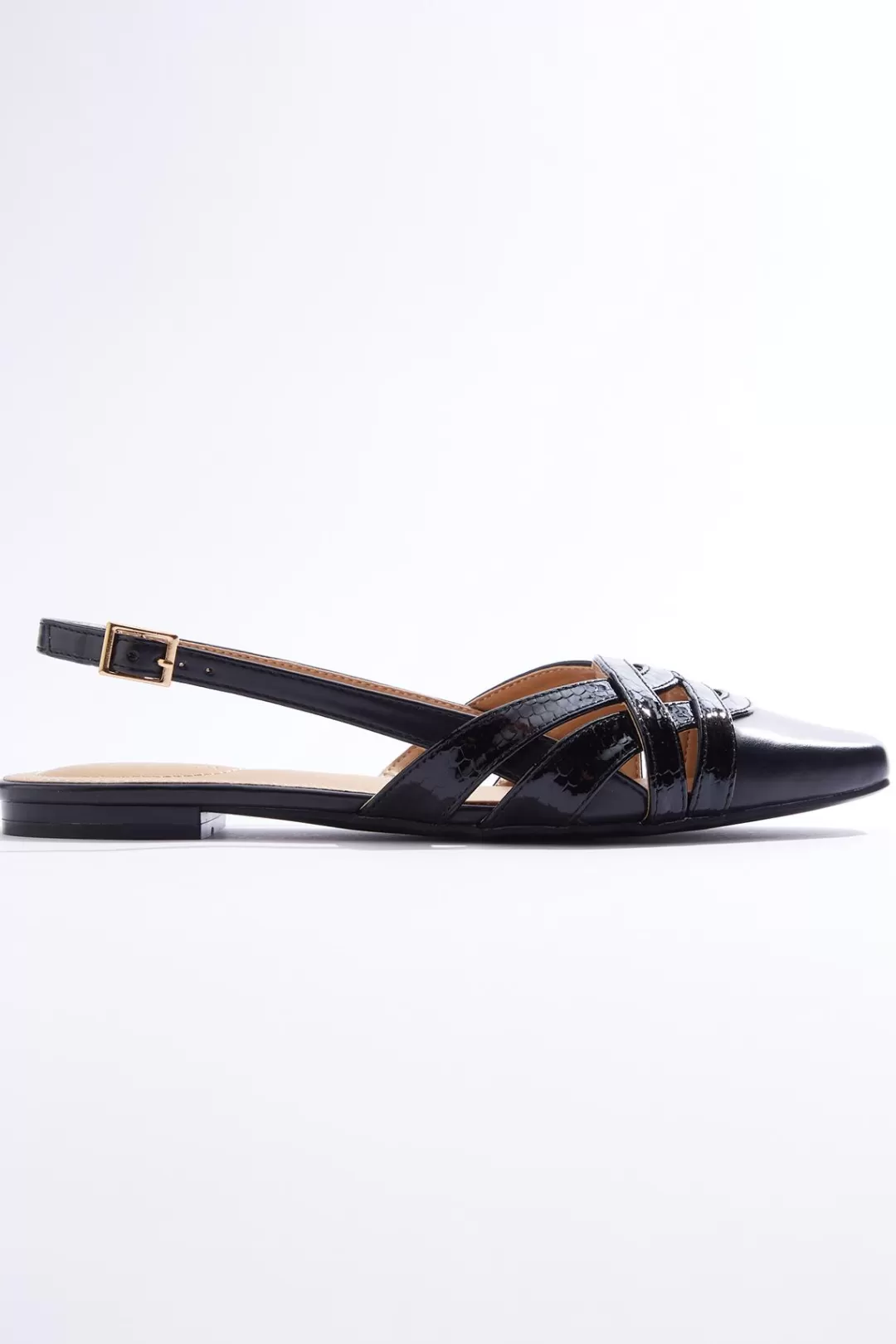 Cato Flats | Croc Cutout Slingback Flats