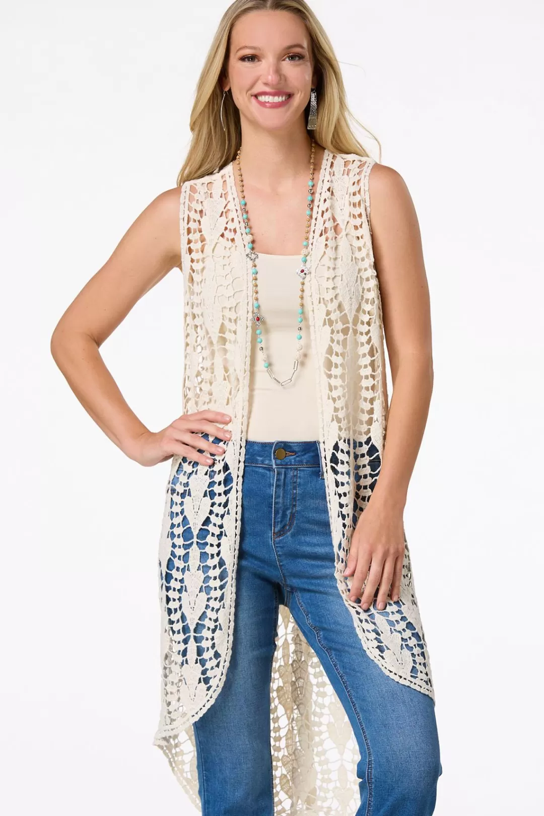 Cato Tops | Crochet Duster Vest