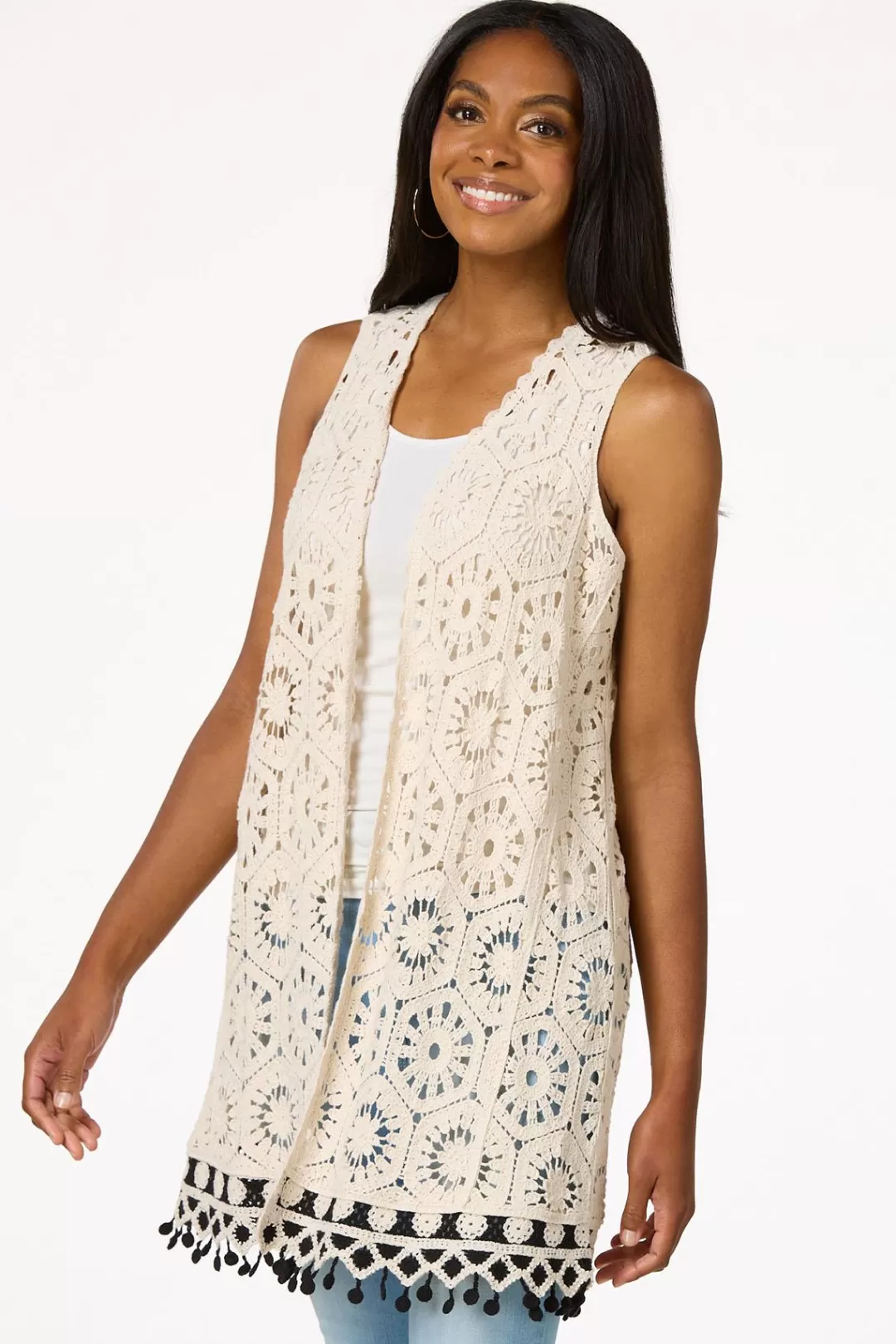 Cato Tops | Crochet Medallion Vest