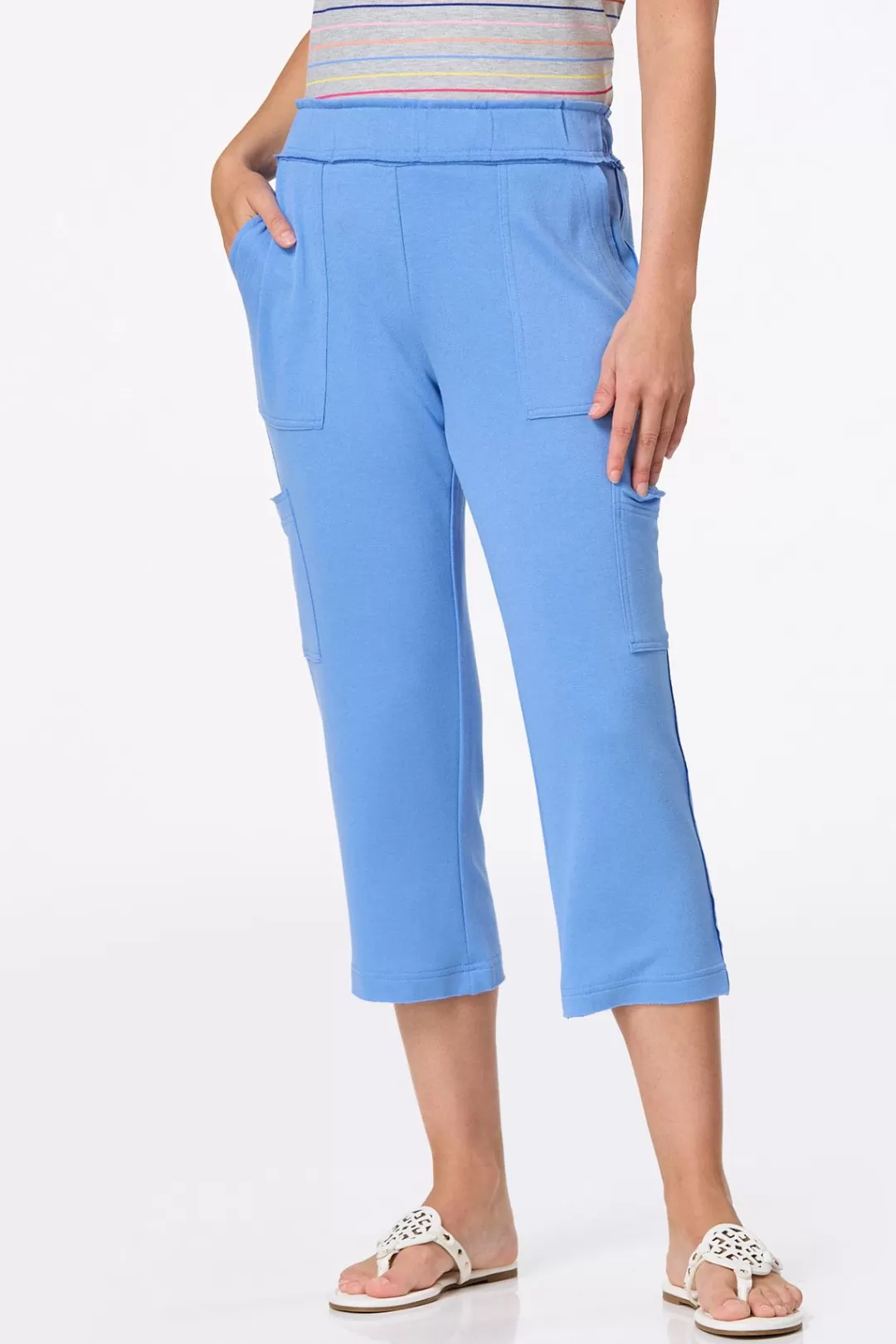 Cato Athleisure | Pants | Cropped Blue French Terry Pants