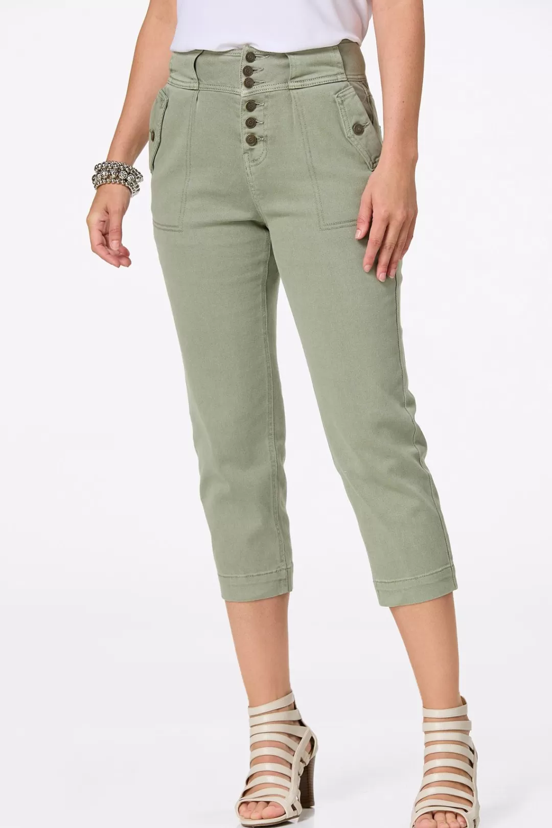 Cato Jeans | Cropped Green Jeans