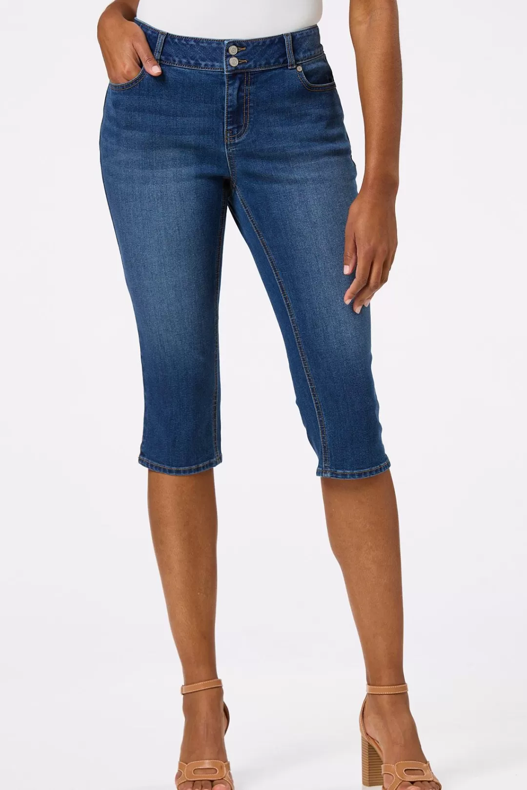 Cato Jeans | Cropped Two Button Skinny Jeans