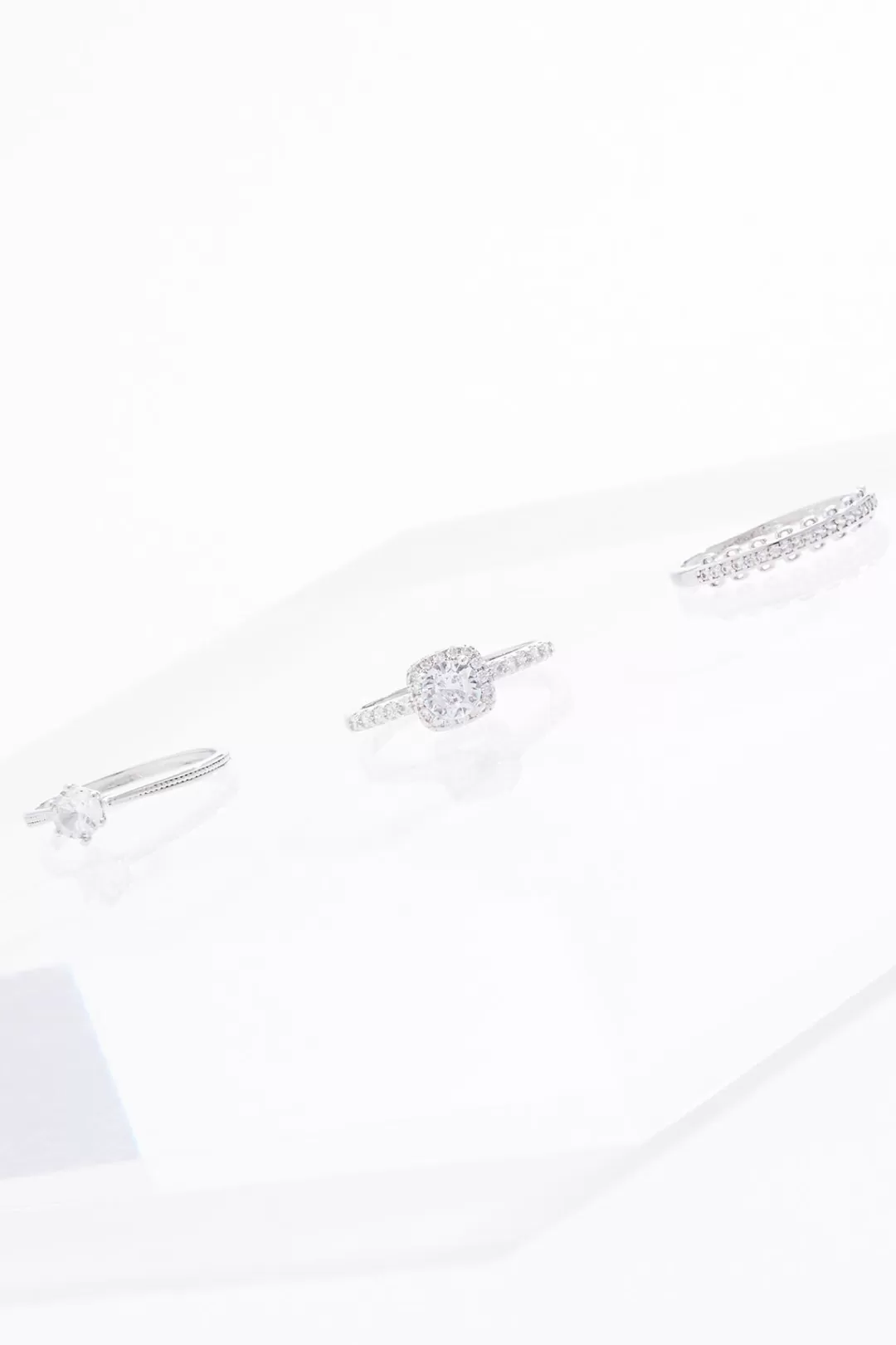 Cato Rings | Cubic Zirconia Silver Ring Set