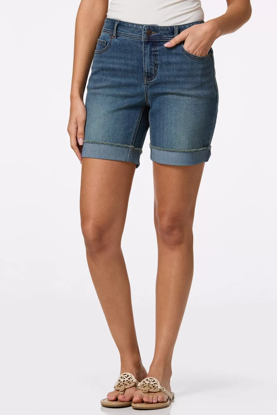 Cato Shorts | Jeans | Cuffed Curvy Denim Shorts