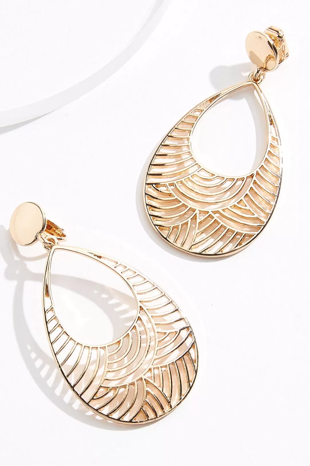 Cato Earrings | Cutout Pattern Clip- On Earrings