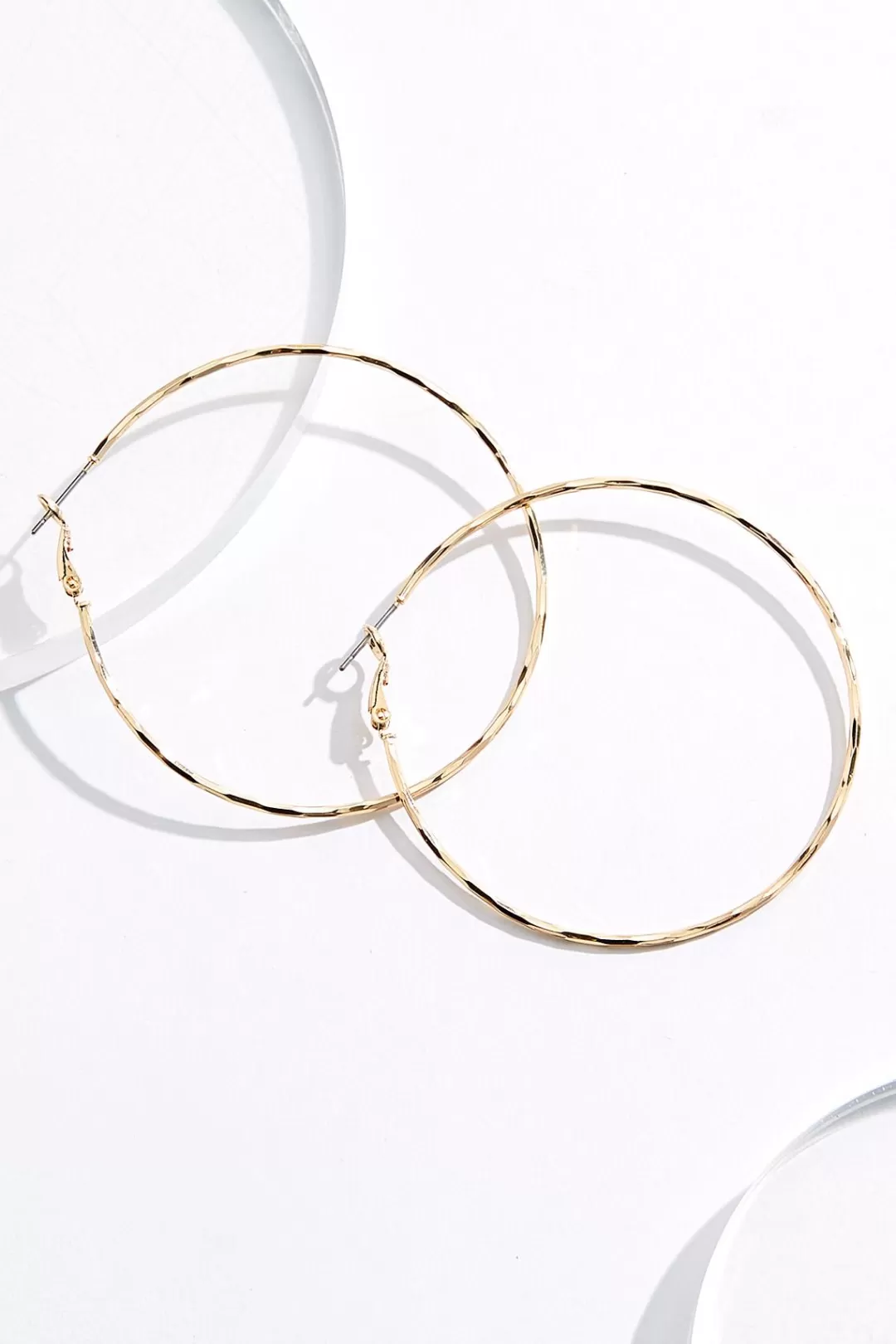 Cato Earrings | Delicate Hammered Hoop Earrings