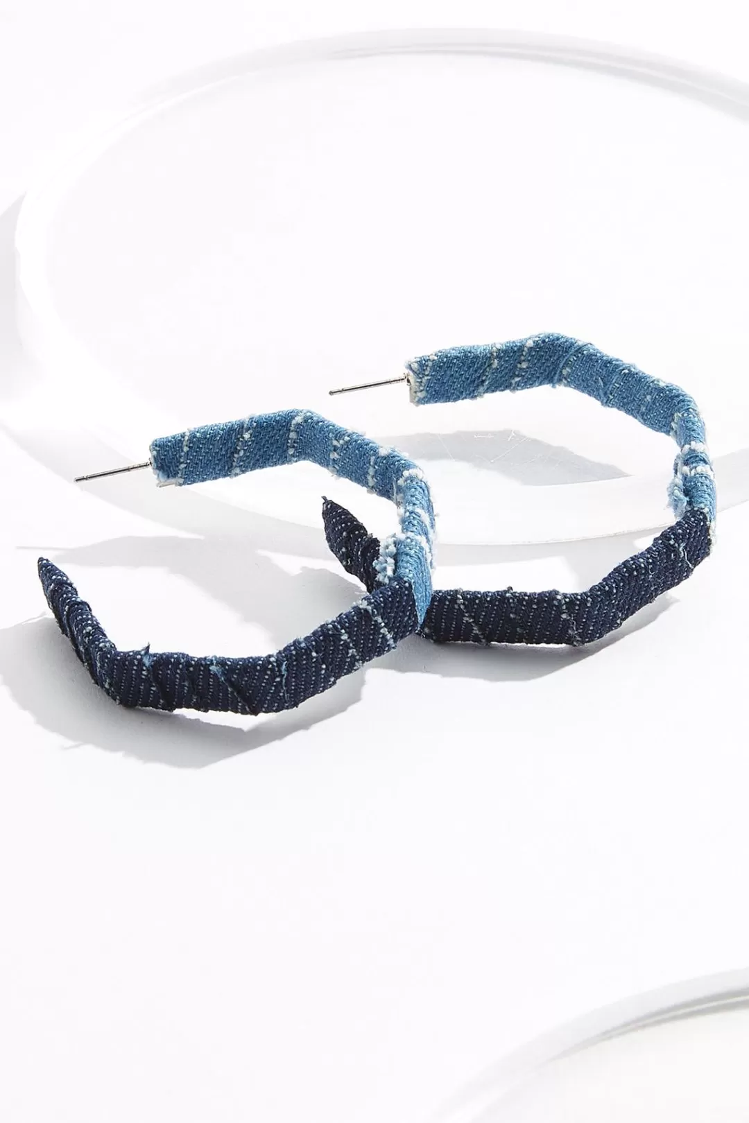 Cato Earrings | Wrapped Hexagon Hoop Earrings