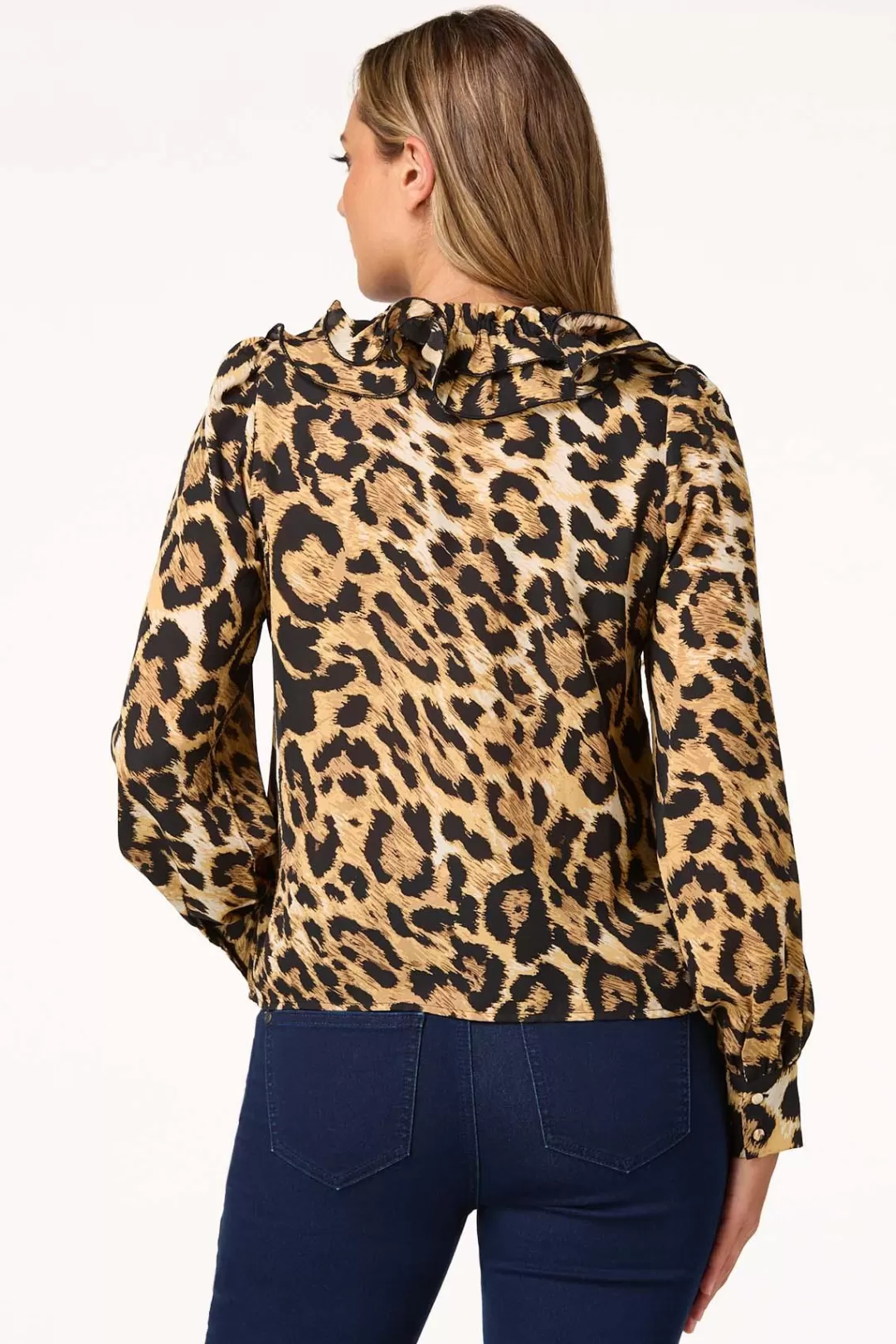 Cato Tops | Dramatic Ruffle Leopard Shirt