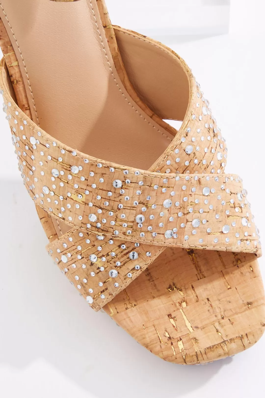 Cato Sandals | Heels | Embellished Cork Platform Sandals