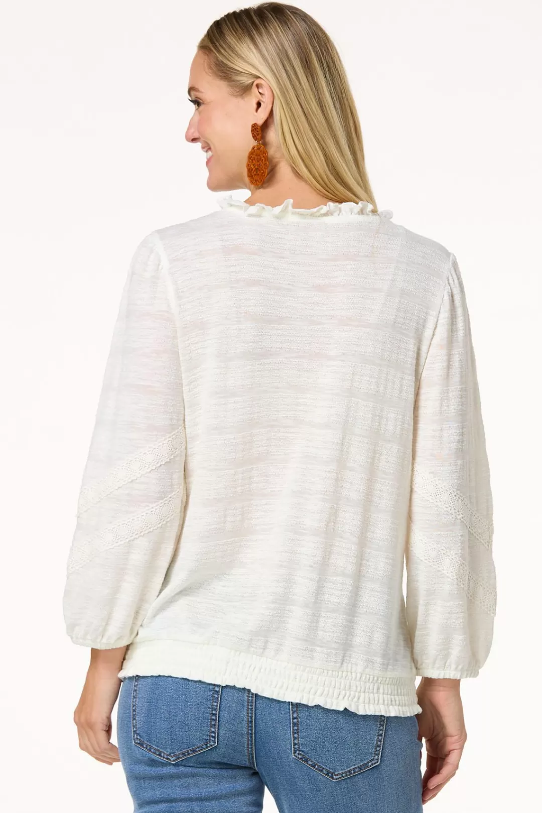 Cato Tops | Embroidered Smocked Top