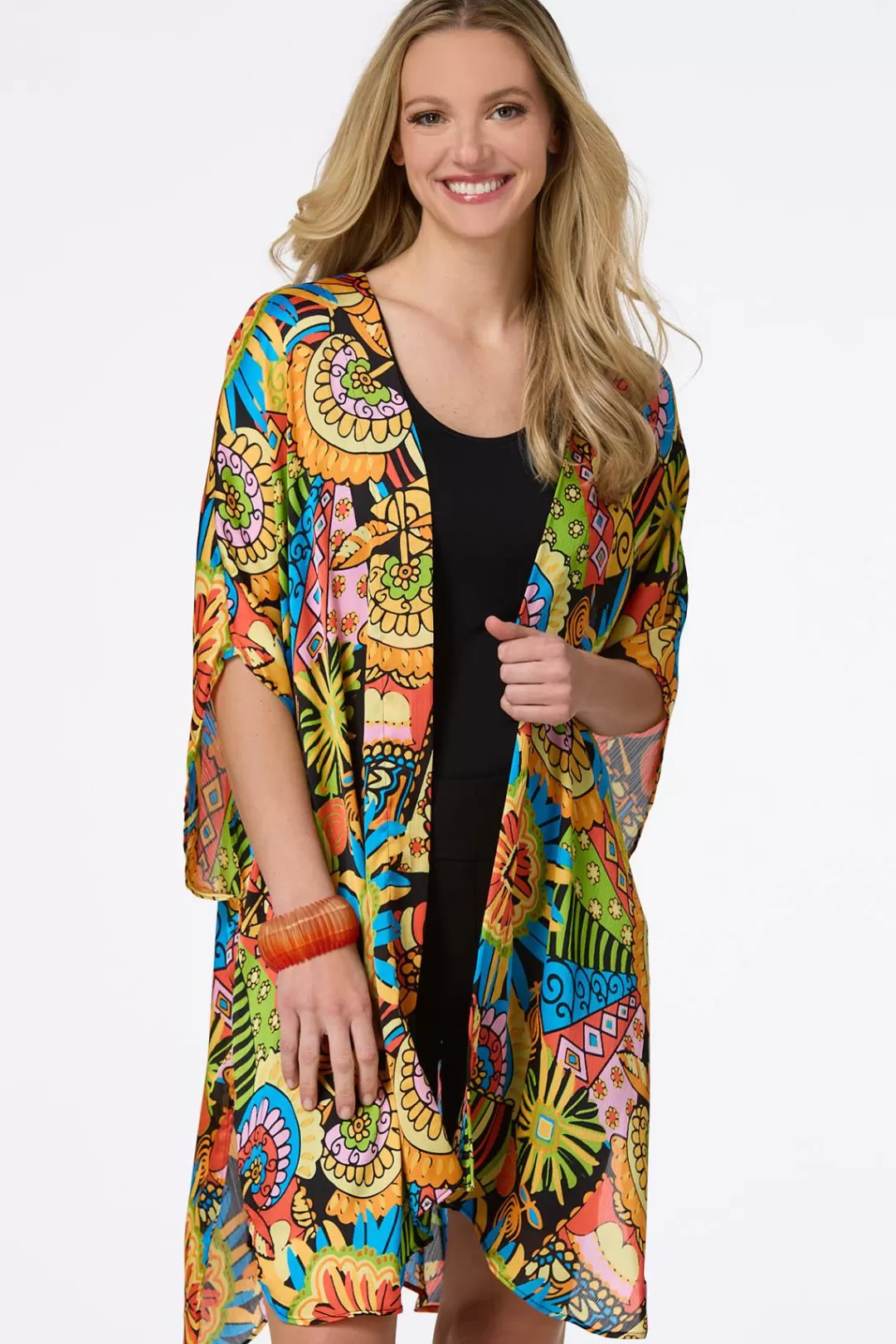 Cato Cover Ups | Tops | Ethnic Abstract Print Kimono