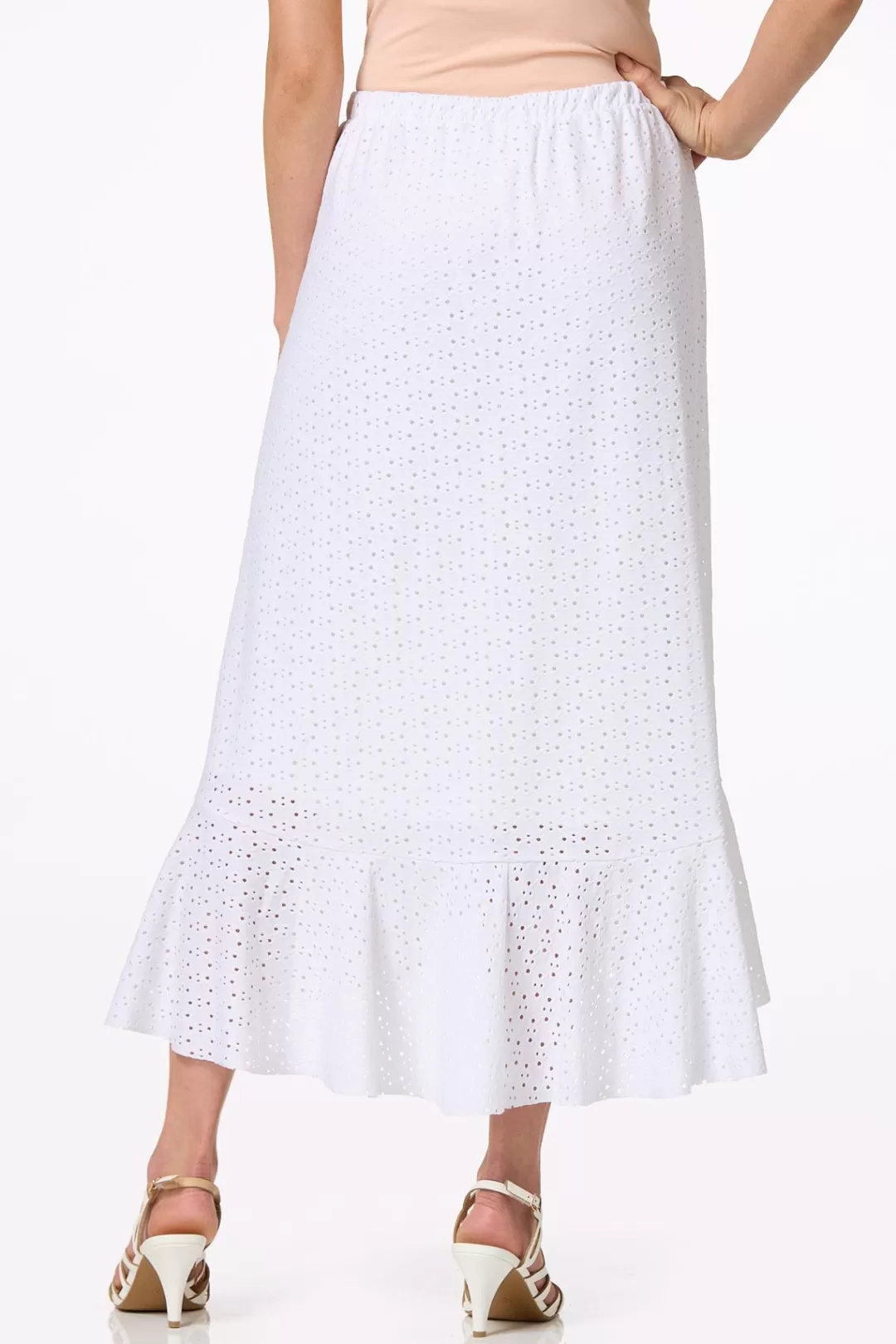 Cato Skirts | Eyelet High- Low Skirt