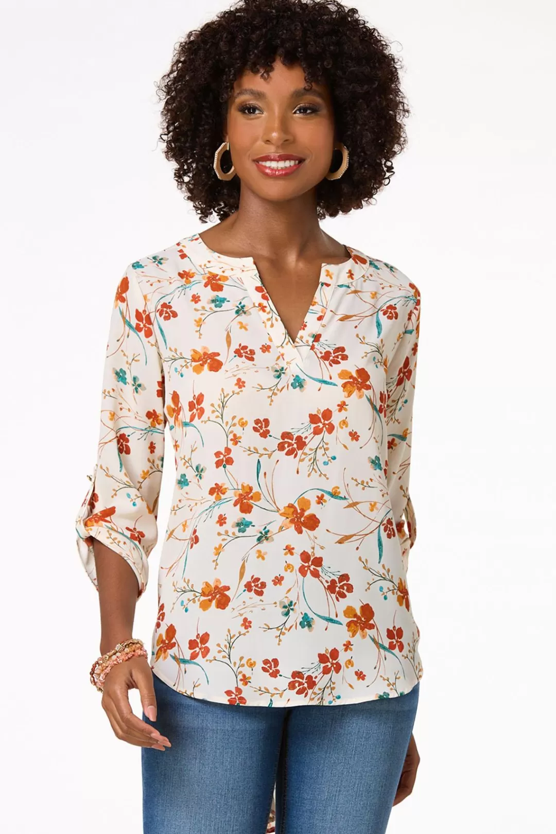 Cato Tops | Fall Floral Tunic