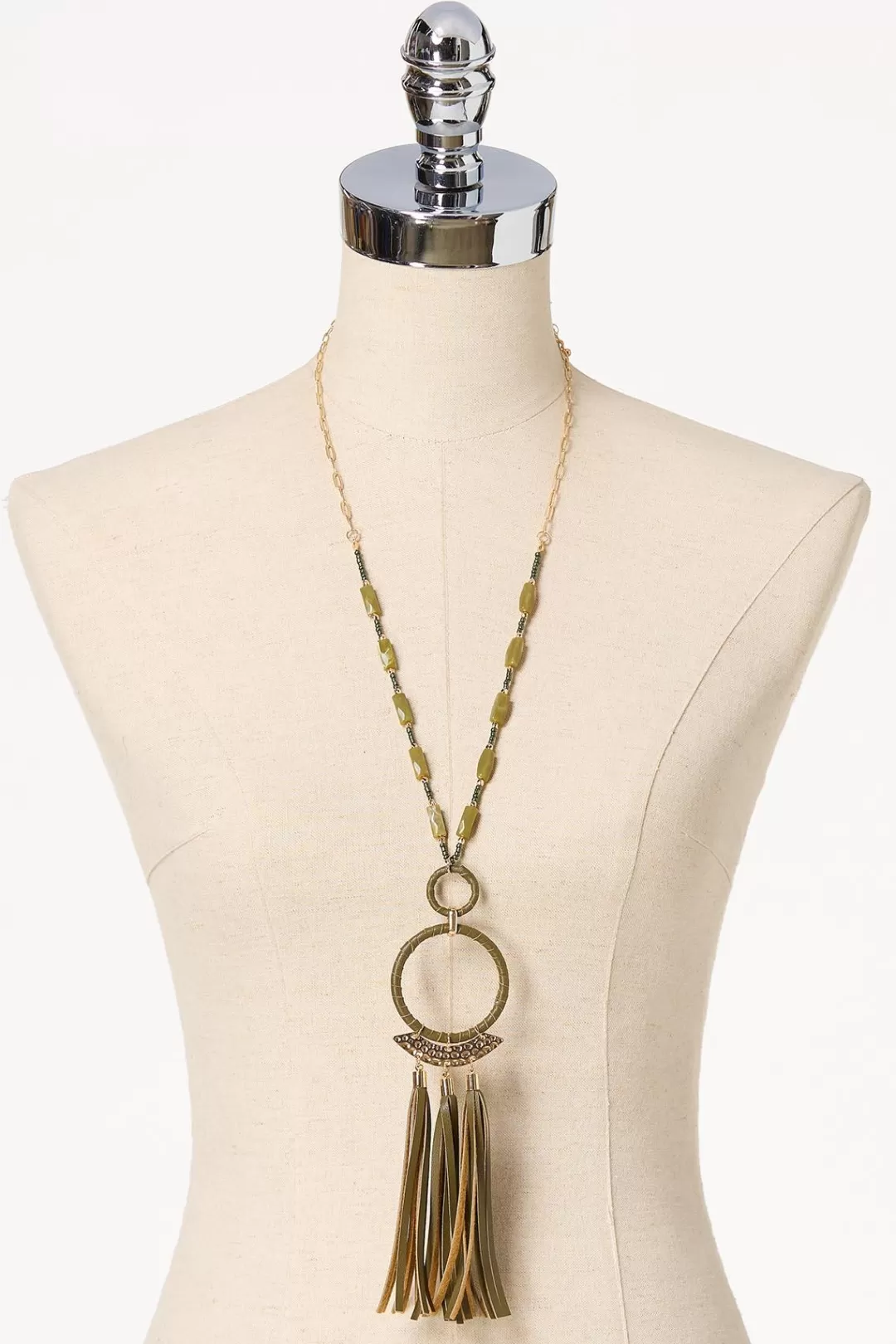 Cato Necklaces | Faux Leather Wrapped Tassel Necklace