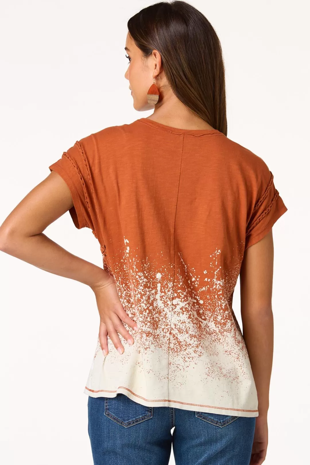 Cato Tops | Filigree Braided Trim Tee