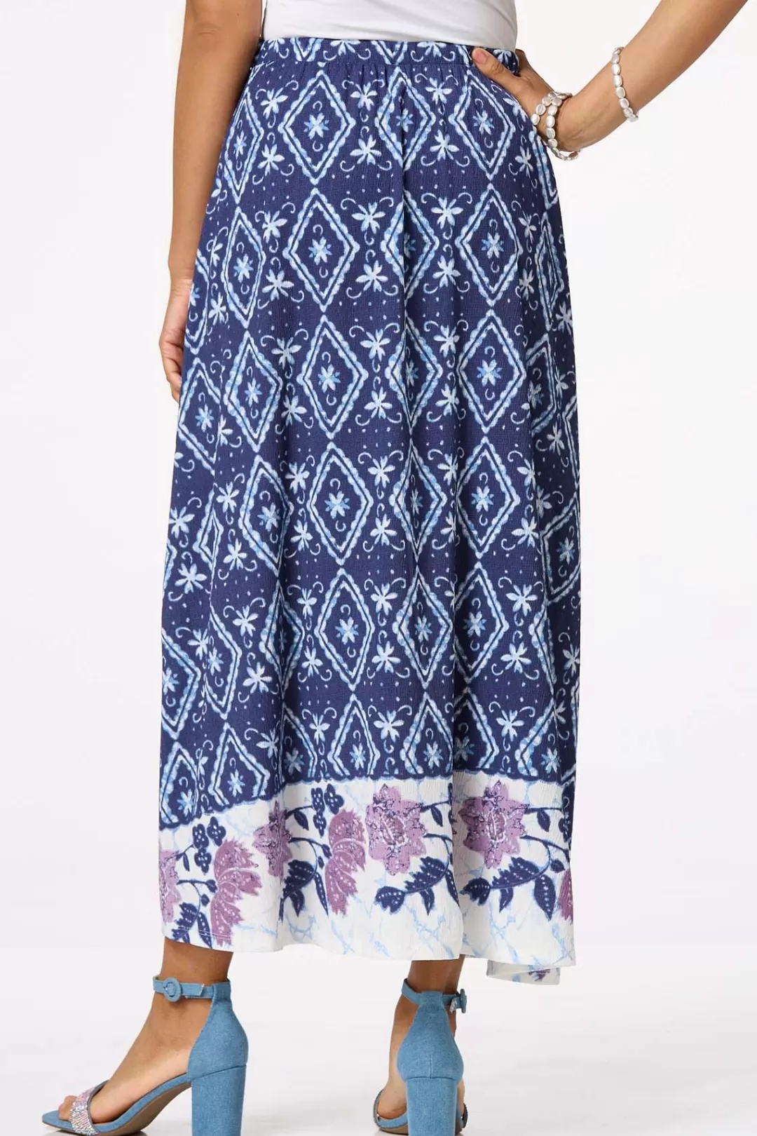 Cato Skirts | Floral Border Maxi Skirt