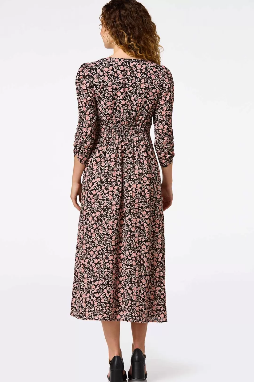 Cato Dresses | Floral Cinched Sleeve Dress