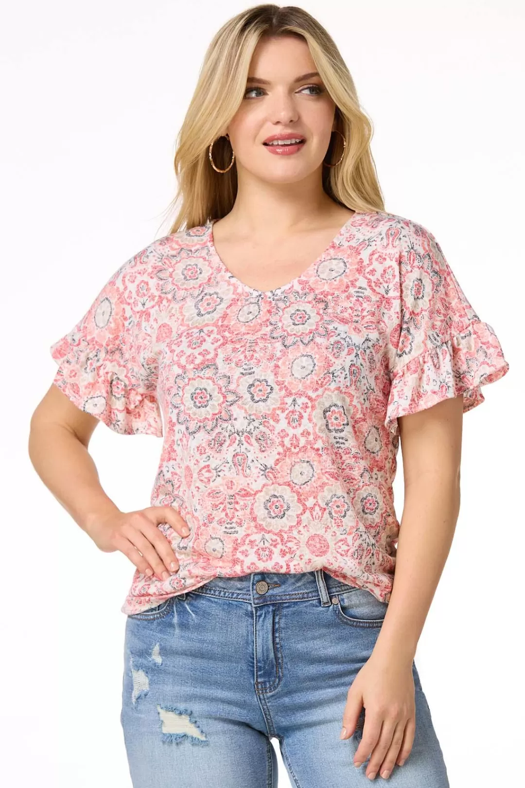 Cato Tops | Floral Medallion Top