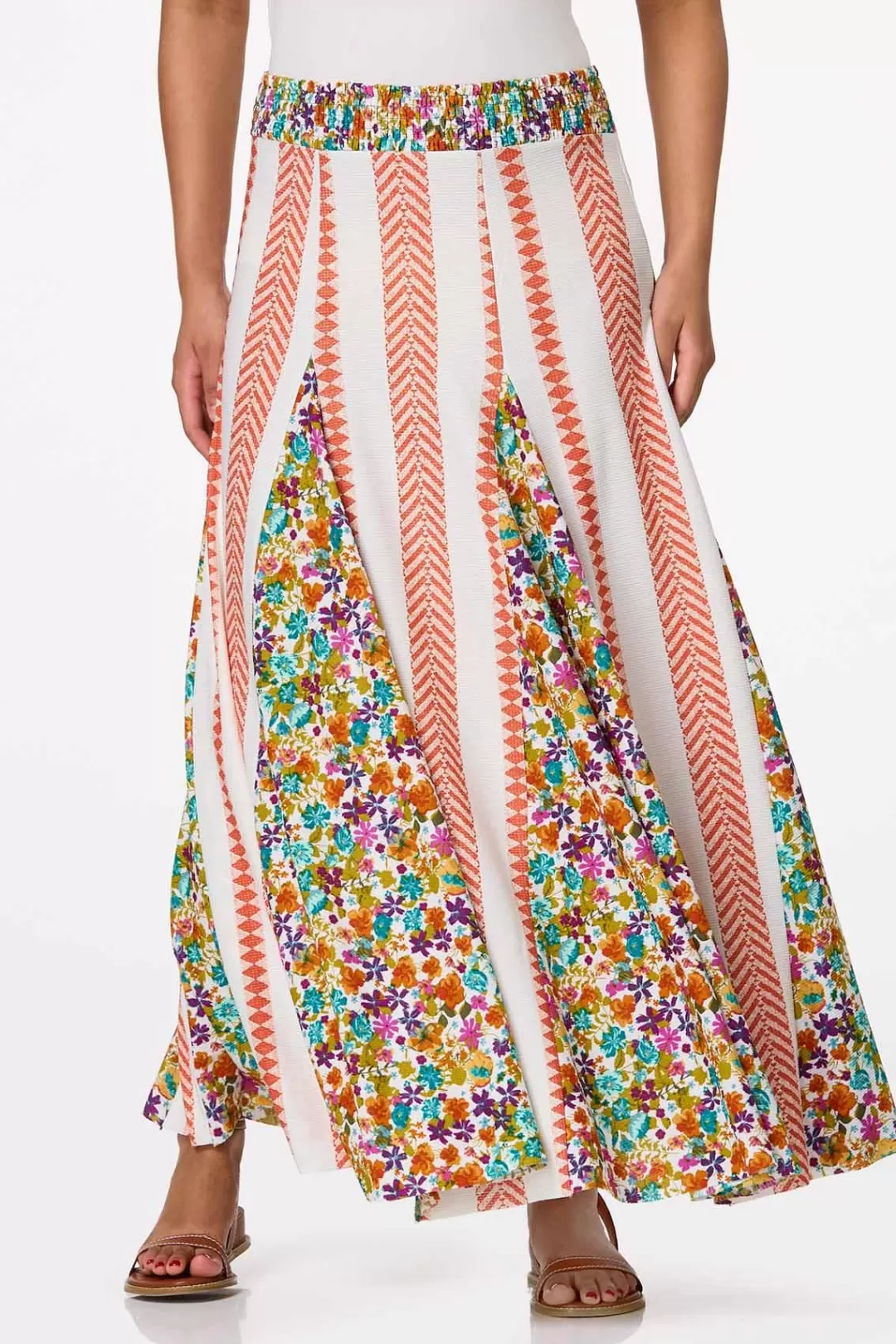 Cato Skirts | Floral Panel Maxi Skirt