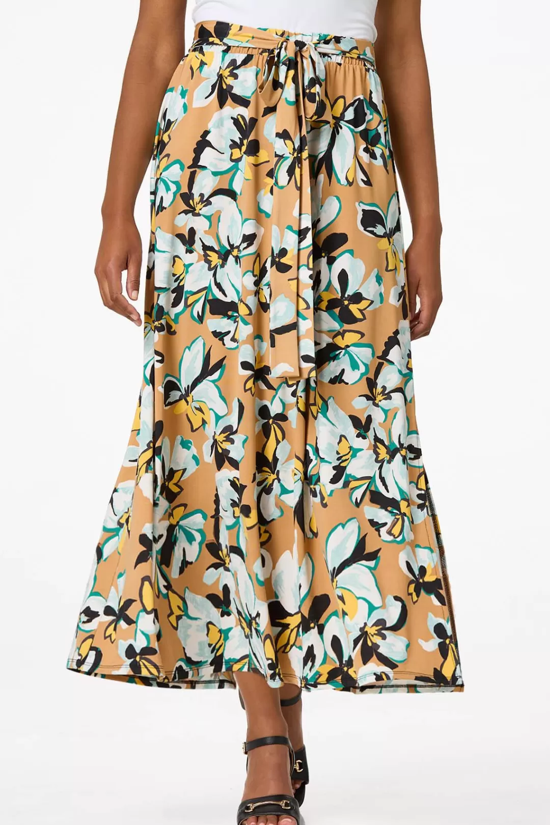 Cato Skirts | Floral Tie Front Maxi Skirt