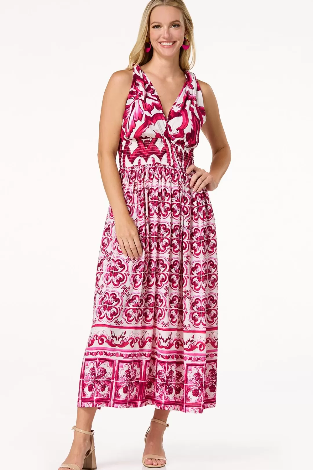 Cato Dresses | Floral Tile Maxi Dress