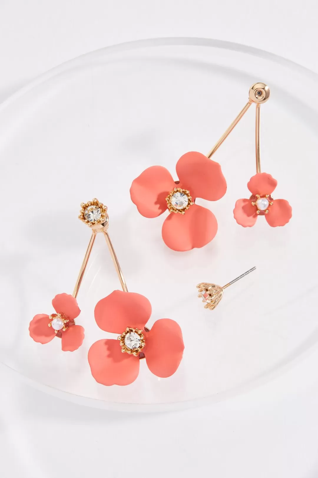 Cato Earrings | Flower Front Back Post Earrings