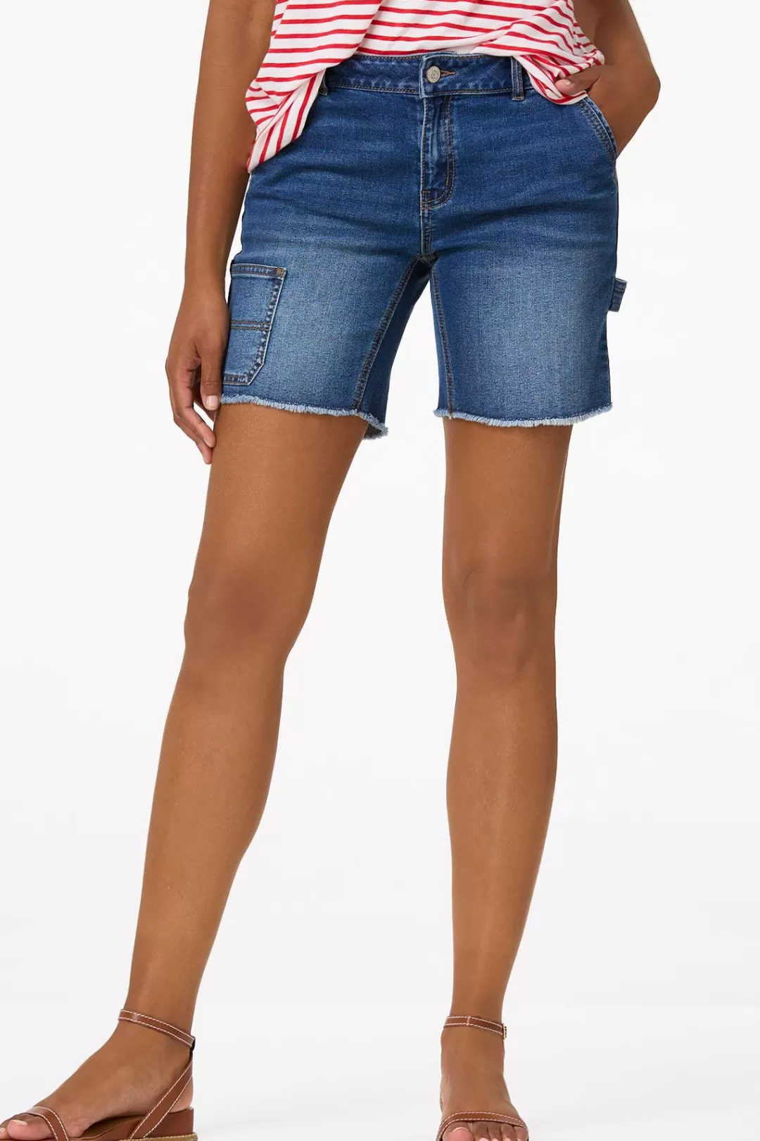 Cato Shorts | Jeans | Frayed Cargo Denim Shorts