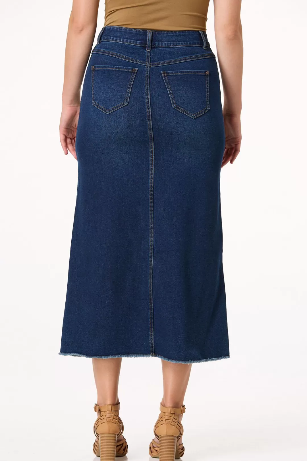 Cato Skirts | Jeans | Frayed Denim Midi Skirt