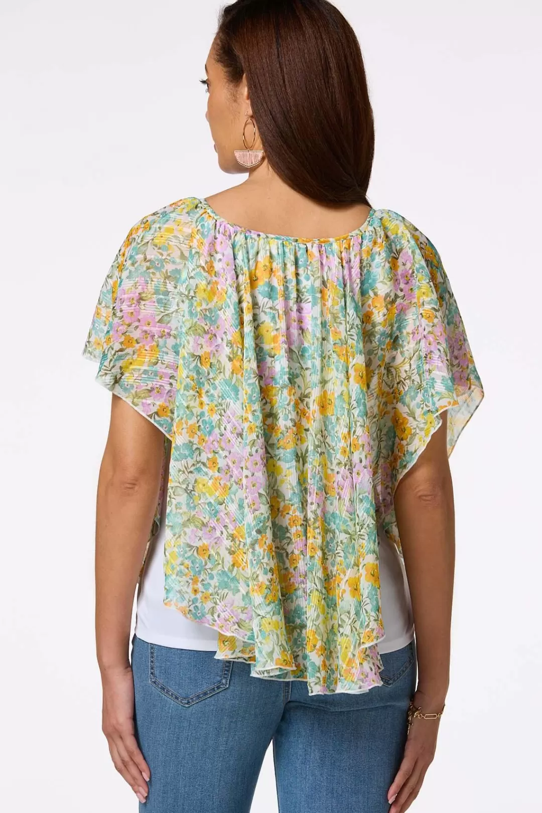 Cato Tops | Gilded Floral Capelet