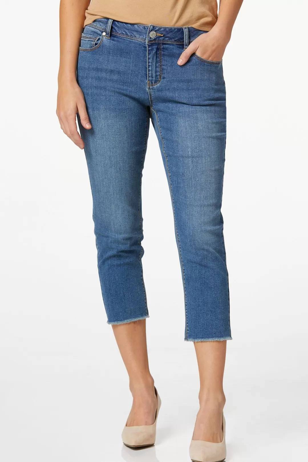 Cato Jeans | Girlfriend Frayed Hem Jeans