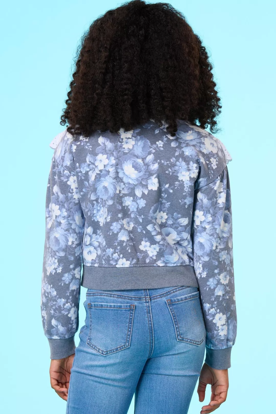 Cato Tops & Jackets | Girls Floral Eyelet Trim Sweatshirt