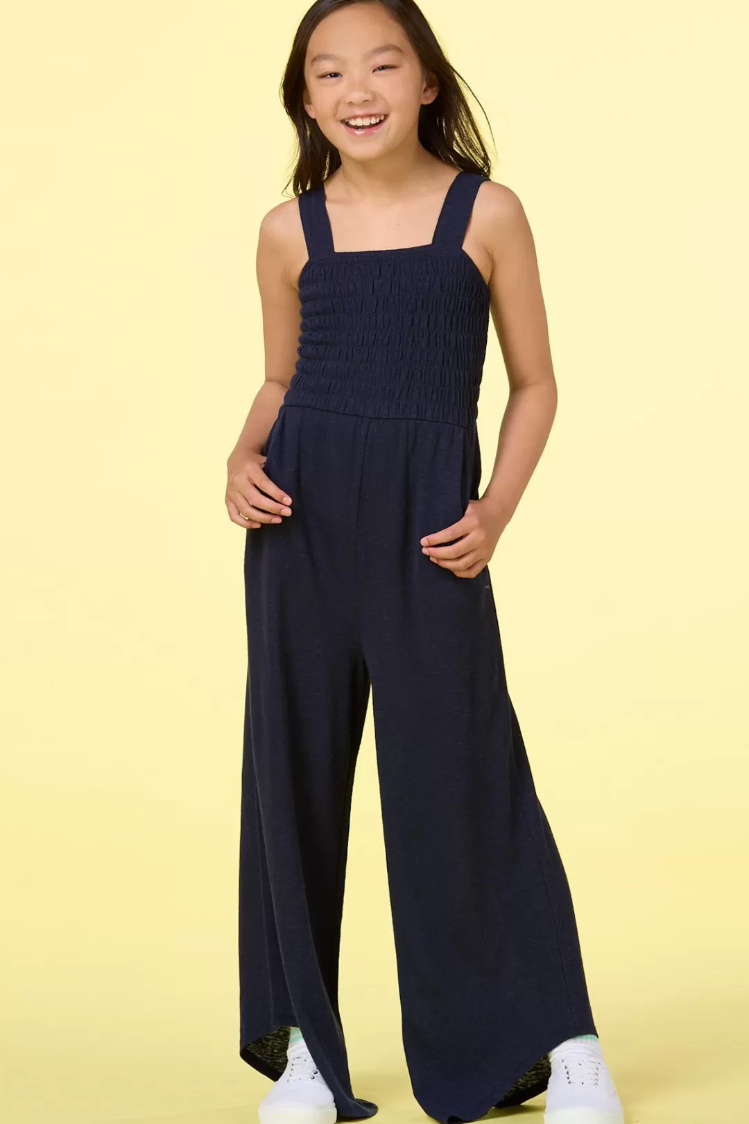 Cato Dresses | Girls Navy Smocked Jumpsuit