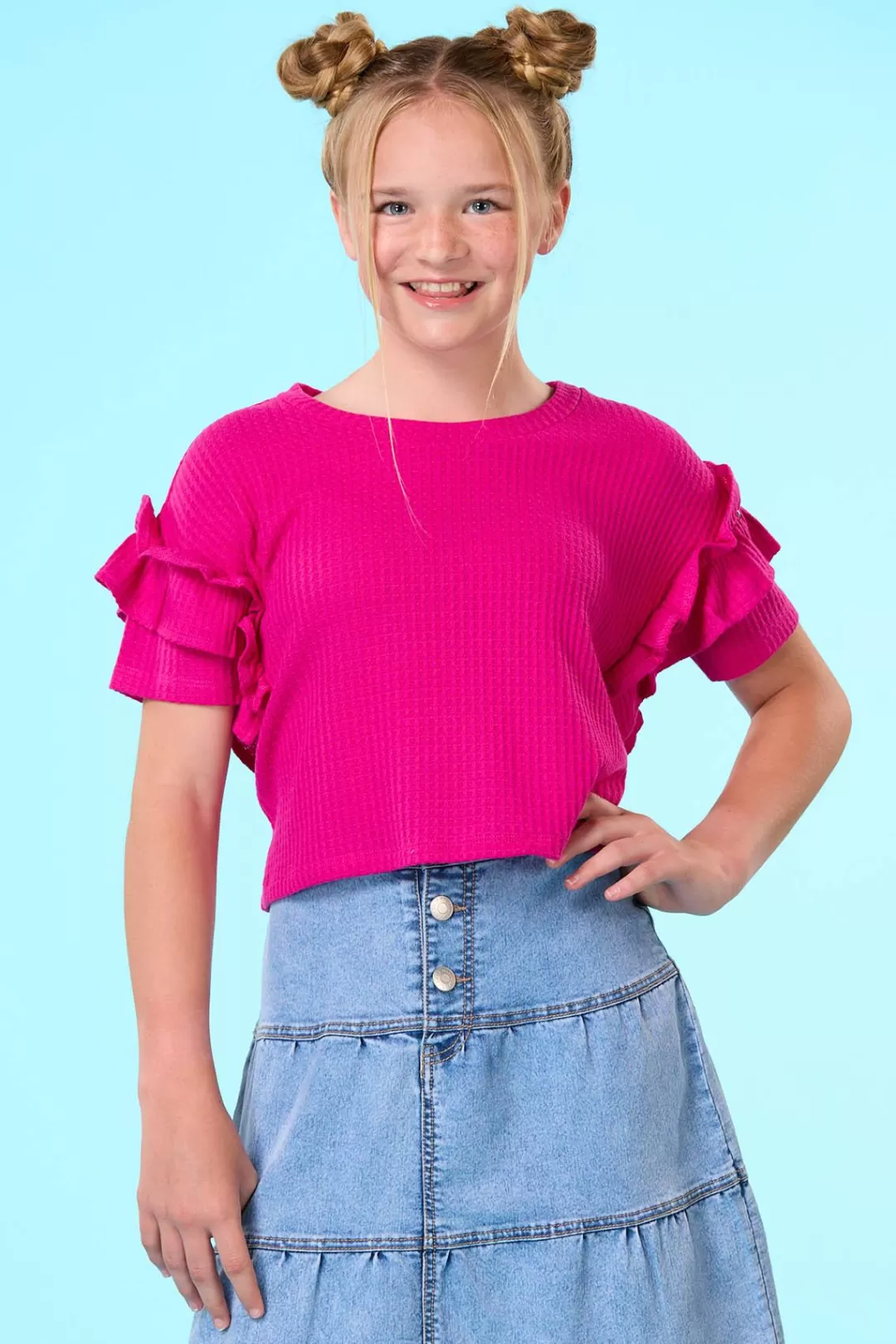 Cato Tops & Jackets | Girls Ruffled Waffle Top