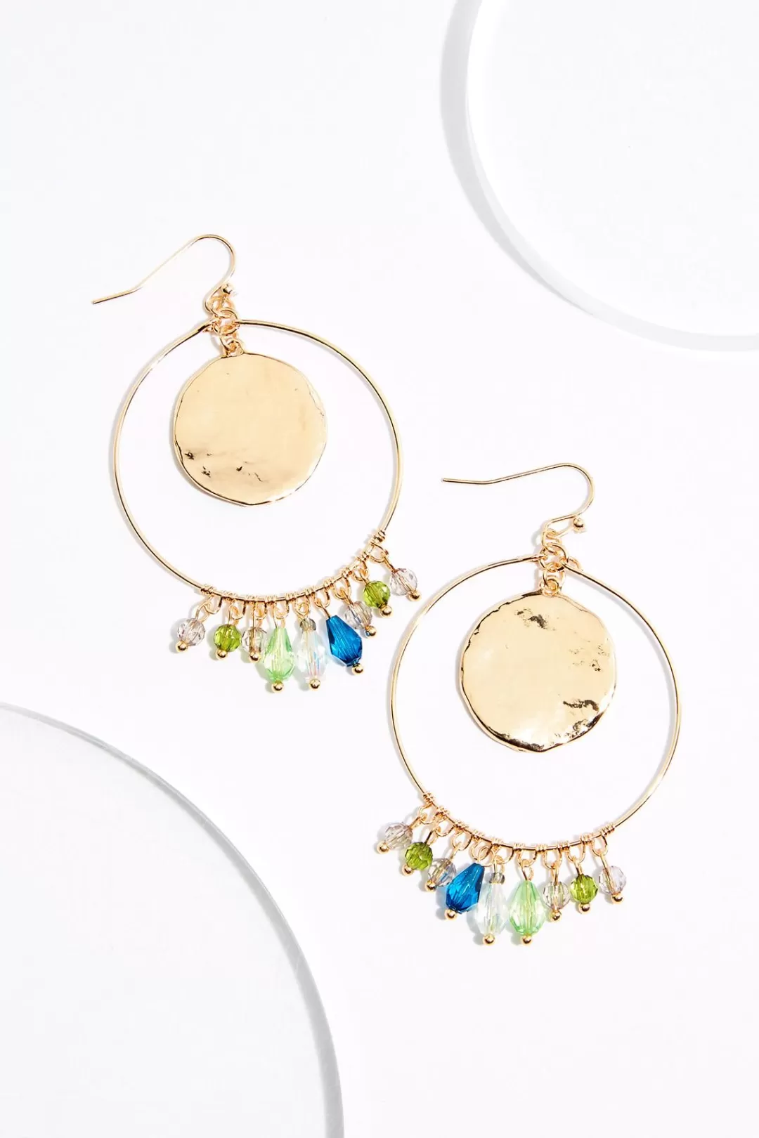 Cato Earrings | Glass Shaky Circle Disc Earrings