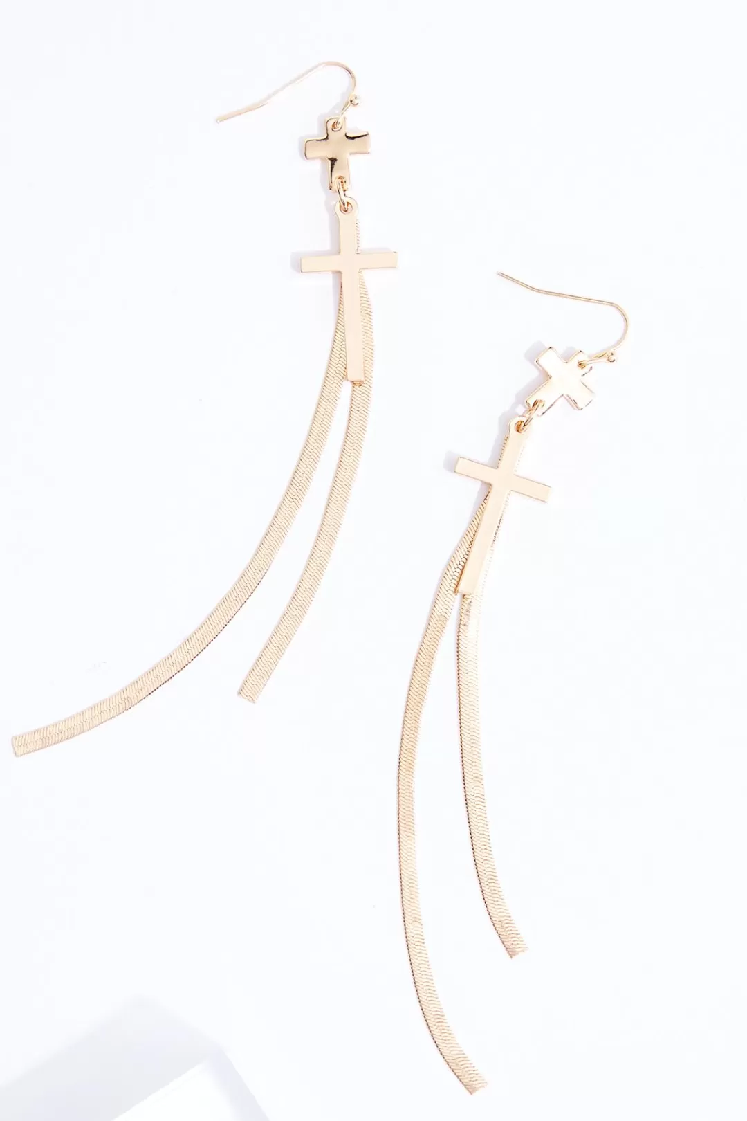 Cato Inspirational | Earrings | Cross Snake Chain Earrings